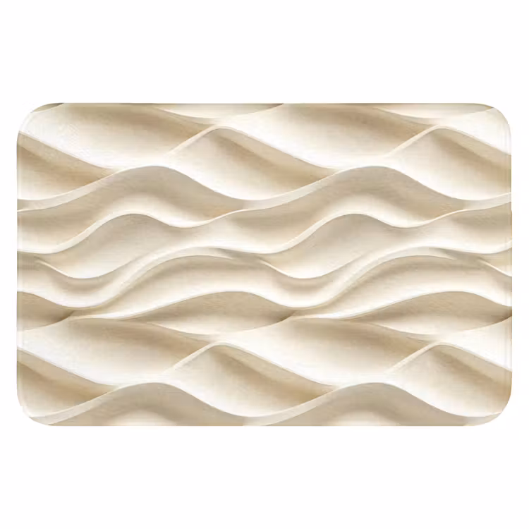 WC Mat - Lijnen - Golvend - Crème — 1