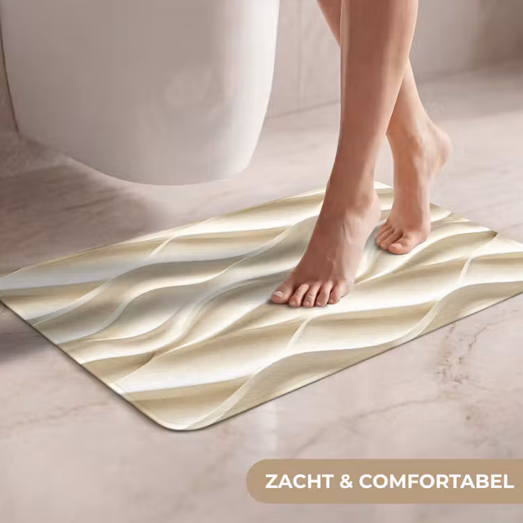 WC Mat - Lijnen - Golvend - Crème — 7