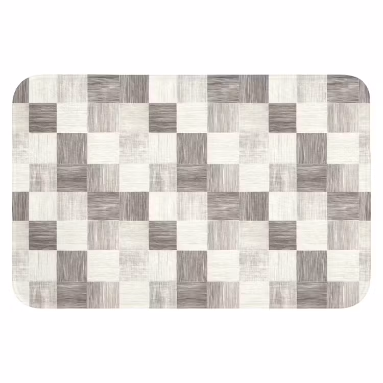 WC Mat - Patroon - Dambord - Houtnerf — 1