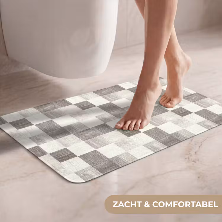 WC Mat - Patroon - Dambord - Houtnerf — 7