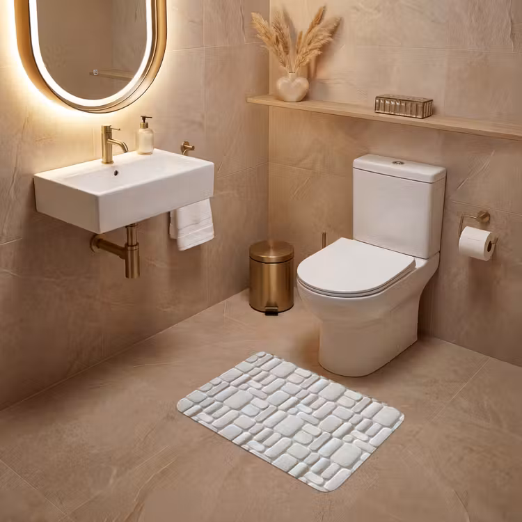 WC Mat - Reliëf - Structuur - Wit — 4