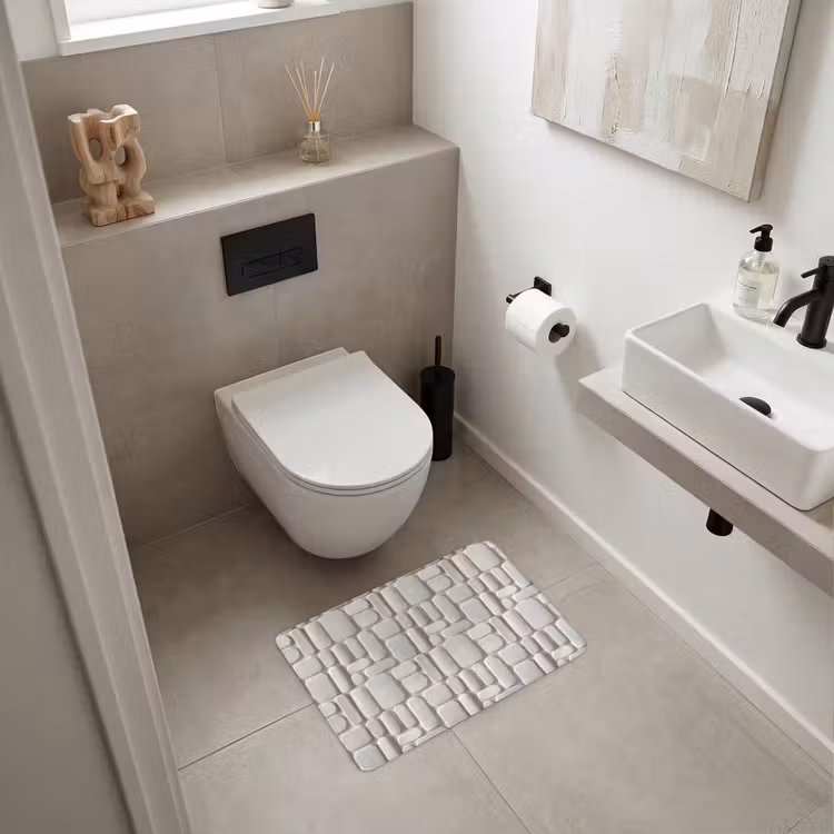 WC Mat - Reliëf - Structuur - Wit — 6