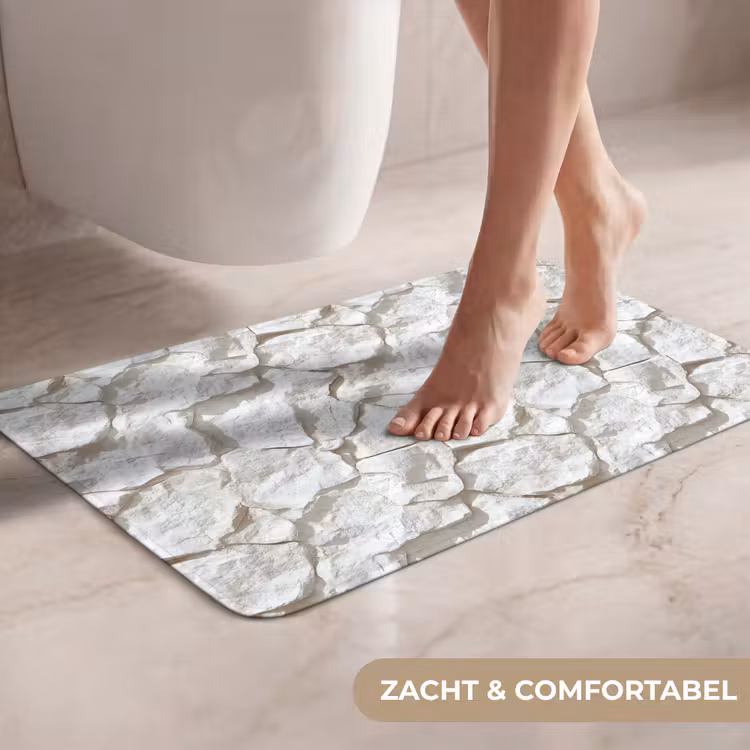 WC Mat - Structuur - Rots - Wit — 7