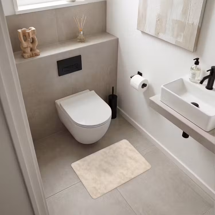 WC Mat - Structuur - Spikkels - Beige — 6