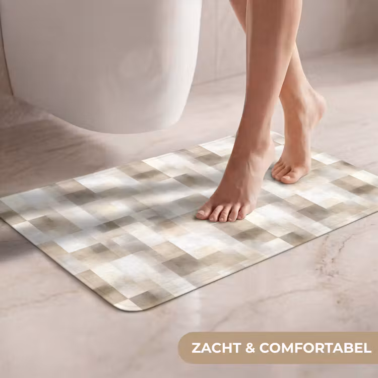 WC Mat - Textuur - Linnen - Beige — 7