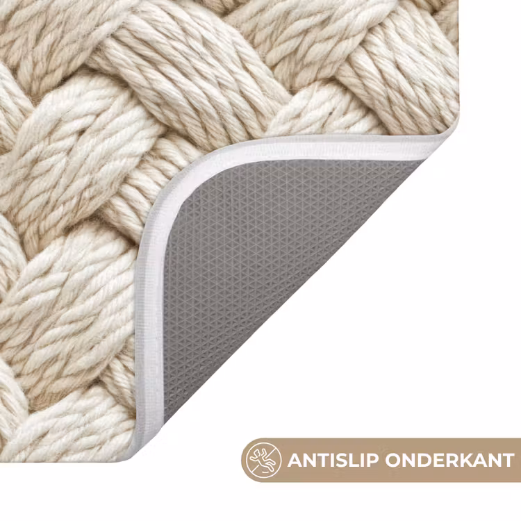 WC Mat - Touw - Gebreid - Beige — 3