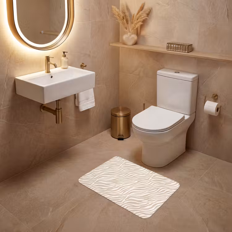WC Mat - Zebra - Patroon - Beige — 4