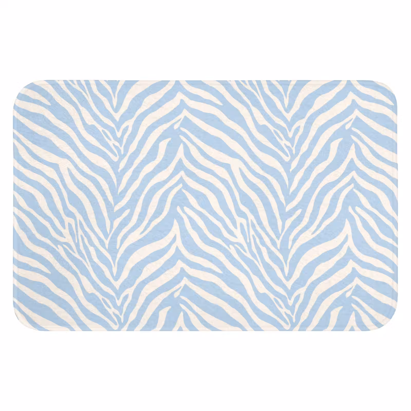 WC Mat - Zebra - Motief - Blauw - Wit — 1
