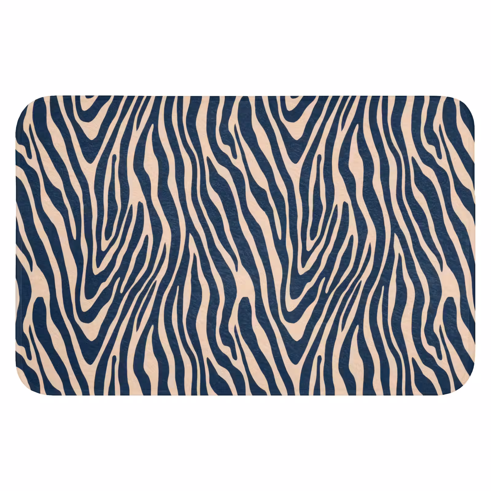 WC Mat - Zebra - Patroon - Blauw - Beige — 1