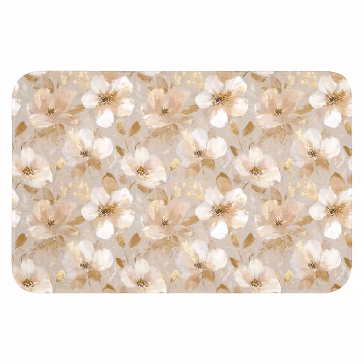 WC Mat - Bloemen - artistiek - Goud — 1