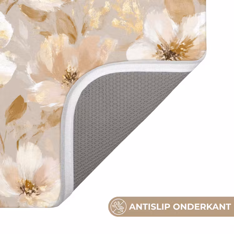 WC Mat - Bloemen - artistiek - Goud — 3