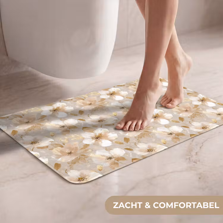 WC Mat - Bloemen - artistiek - Goud — 7