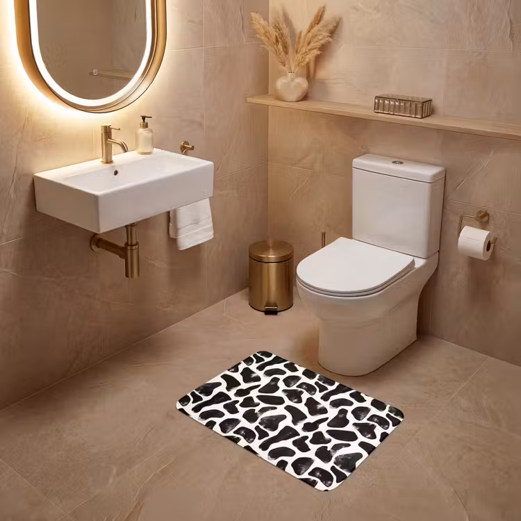 WC Mat - Dierenpatroon - Vlekken - Zwart - Wit — 4