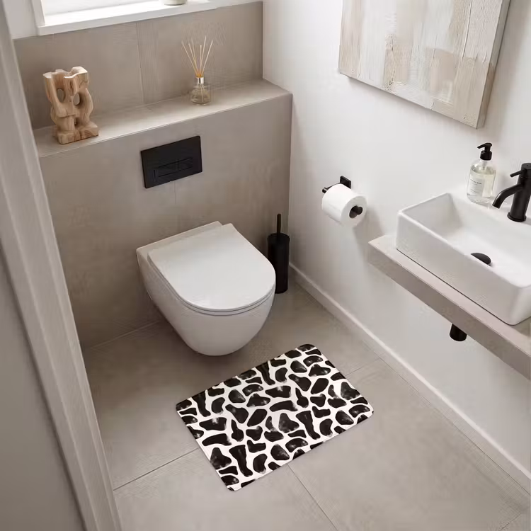 WC Mat - Dierenpatroon - Vlekken - Zwart - Wit — 6