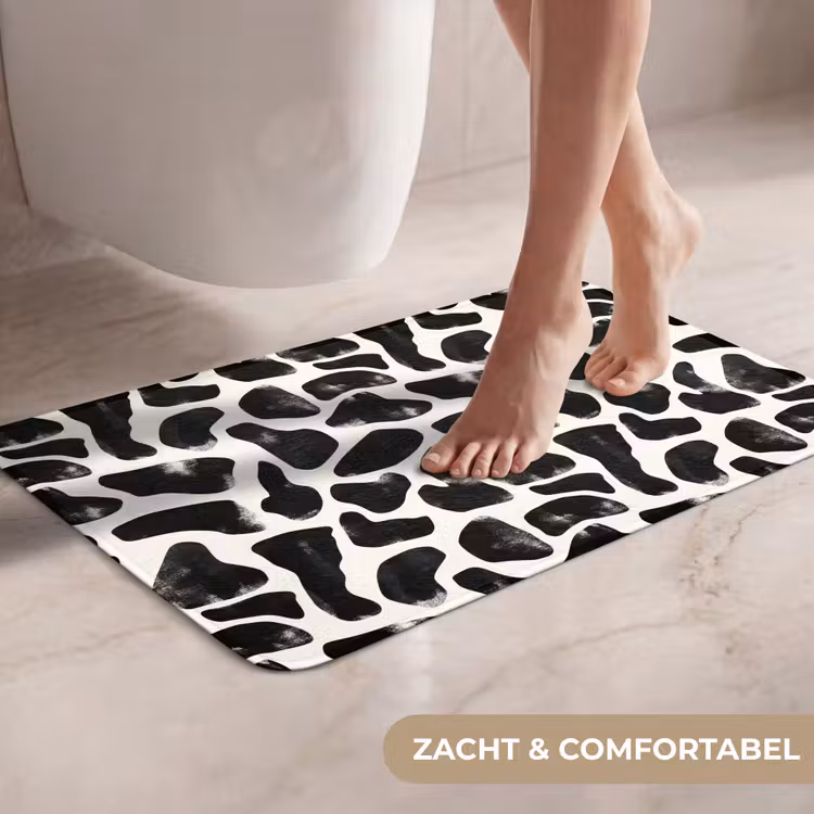 WC Mat - Dierenpatroon - Vlekken - Zwart - Wit — 7