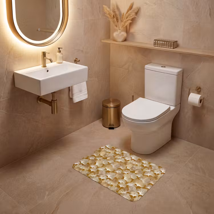 WC Mat - Ginkgo - Bladeren - Goud — 4