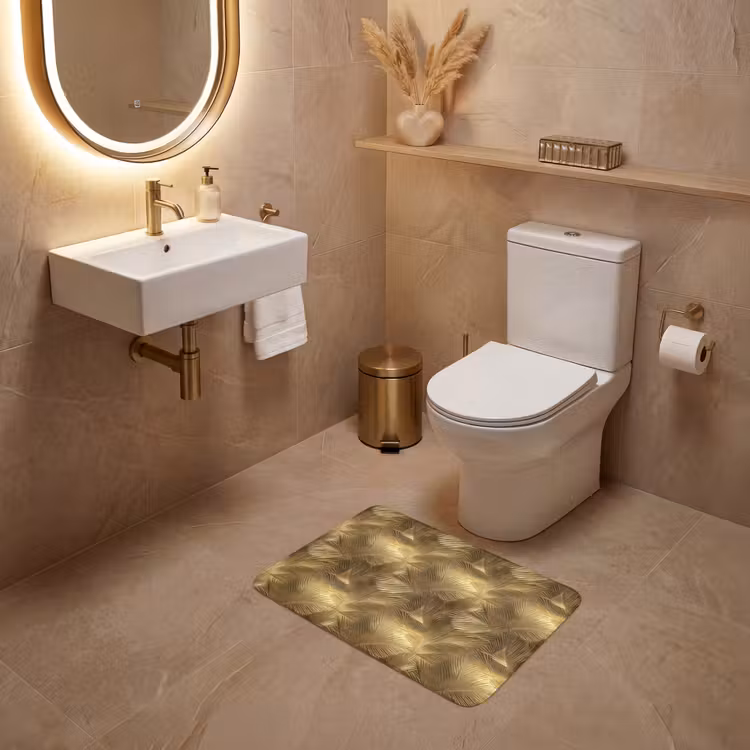 WC Mat - Palm - Waaier - Goud — 4