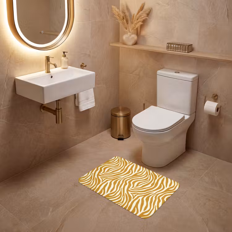 WC Mat - Zebra - Klassiek - Oker - Geel — 4