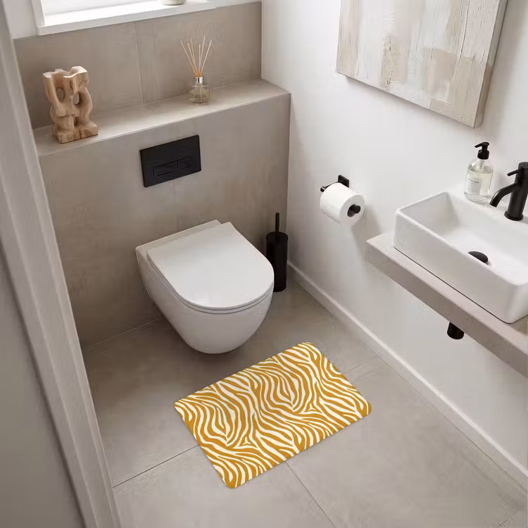 WC Mat - Zebra - Klassiek - Oker - Geel — 6