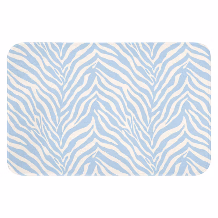 WC Mat - Zebra - Motief - Blauw - Wit — 1