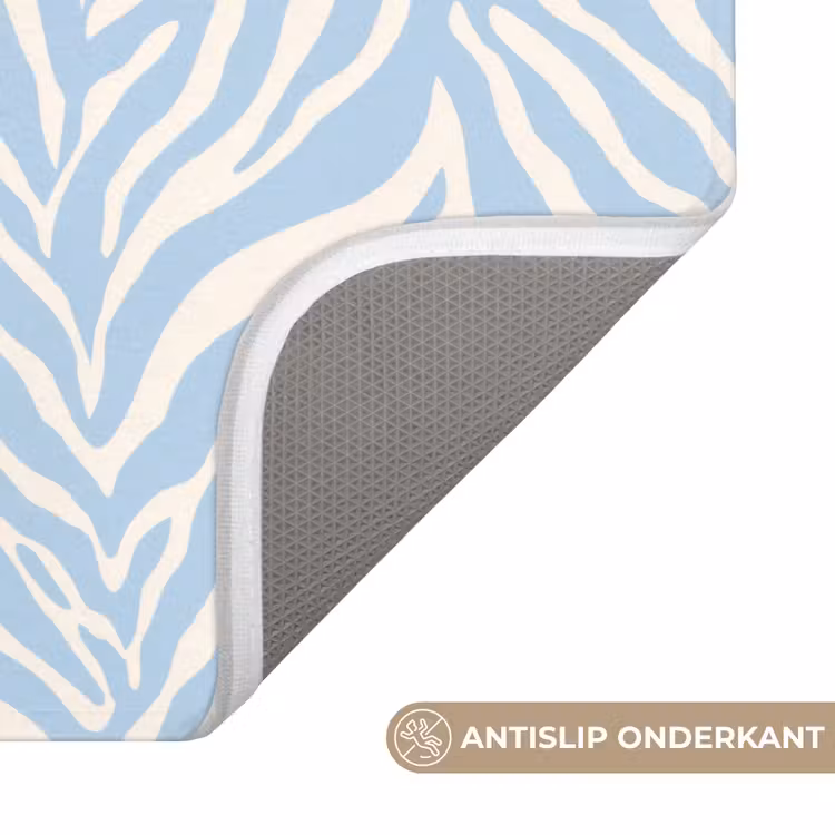 WC Mat - Zebra - Motief - Blauw - Wit — 3