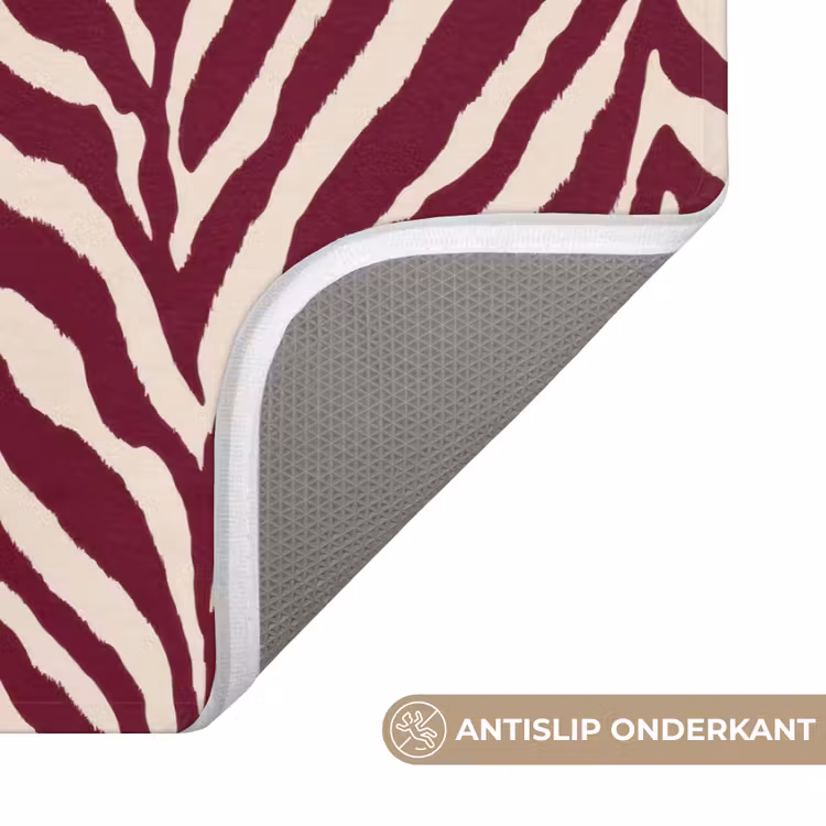WC Mat - Zebra - Motief - Bordeaux - Rood — 3