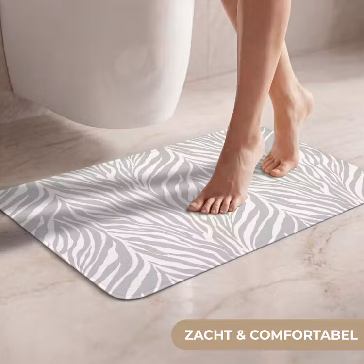 WC Mat - Zebra - Motief - Grijs — 7