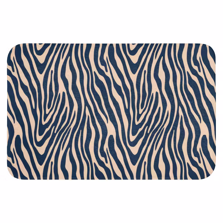 WC Mat - Zebra - Patroon - Blauw - Beige — 1