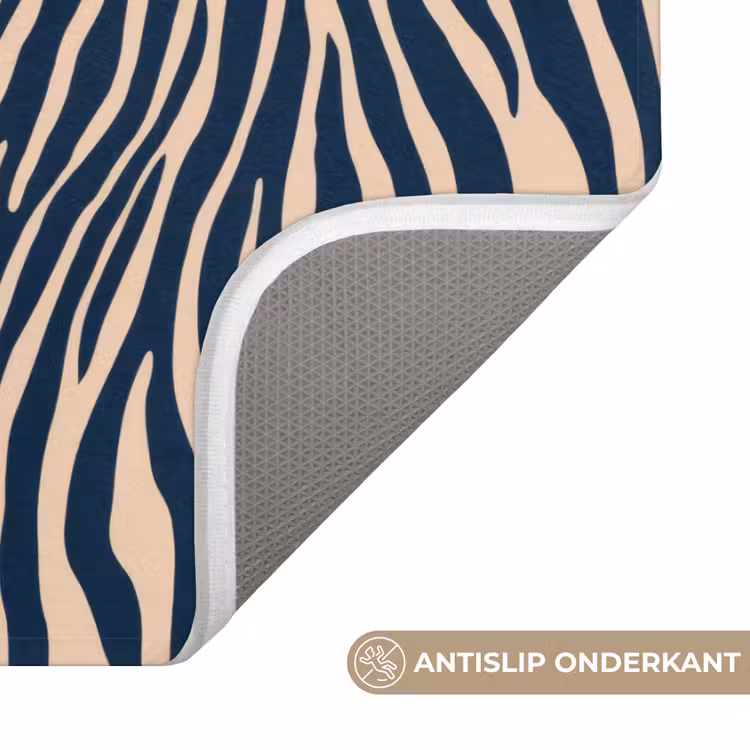 WC Mat - Zebra - Patroon - Blauw - Beige — 3