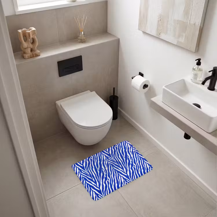 WC Mat - Zebra - Patroon - Kobalt - Blauw — 6