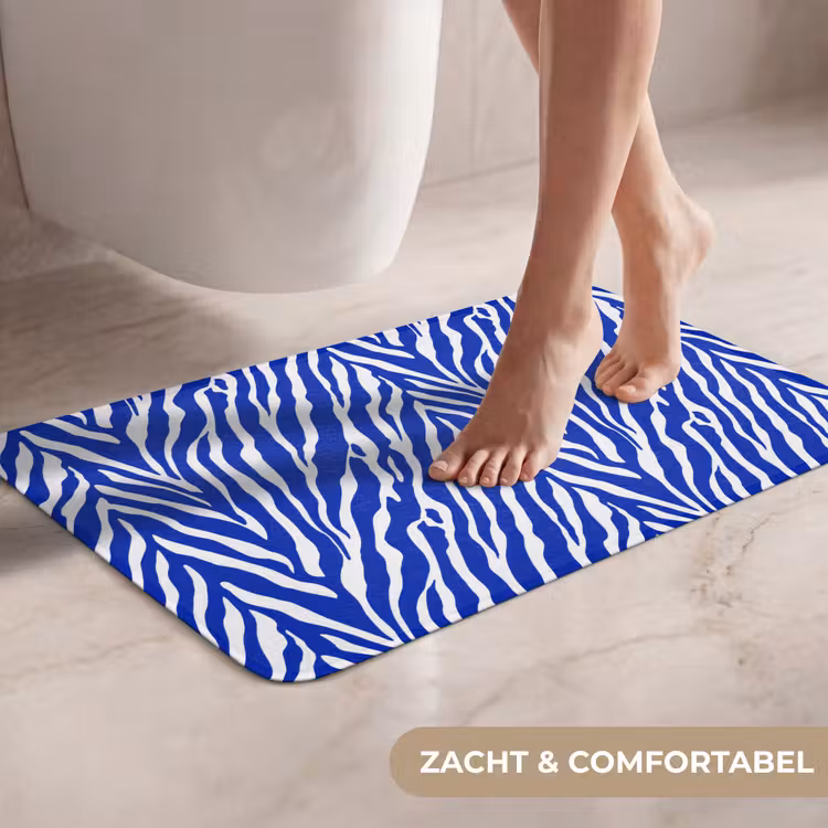 WC Mat - Zebra - Patroon - Kobalt - Blauw — 7