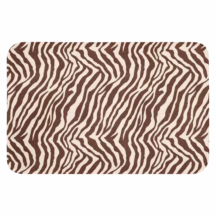 WC Mat - Zebra - Patroon - Zwart - Wit — 1