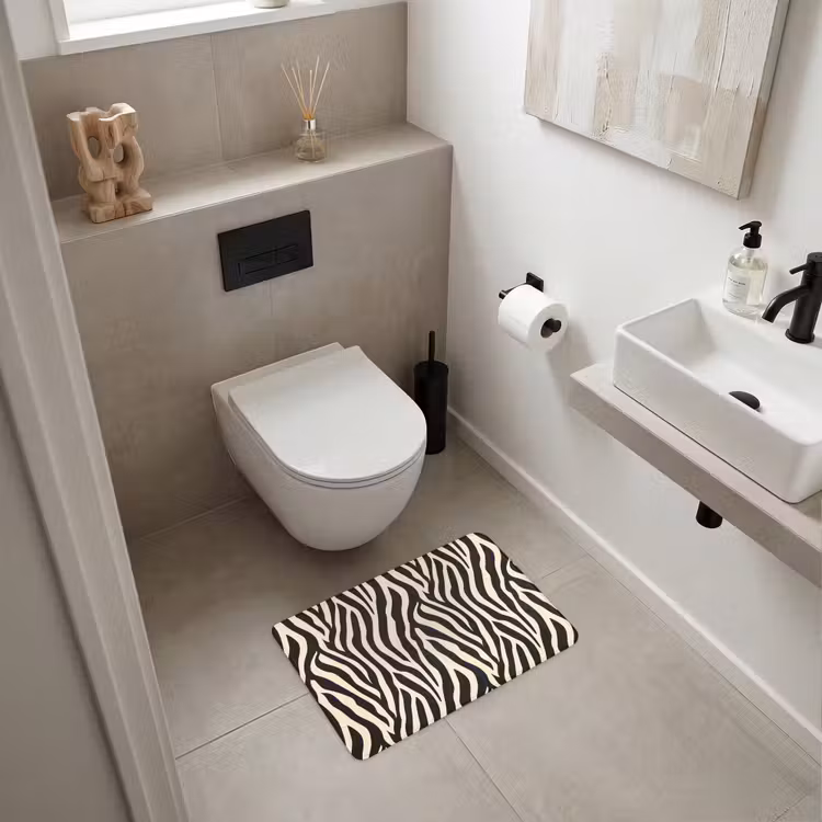 WC Mat - Zebra - Print - Klassiek - Zwart — 6
