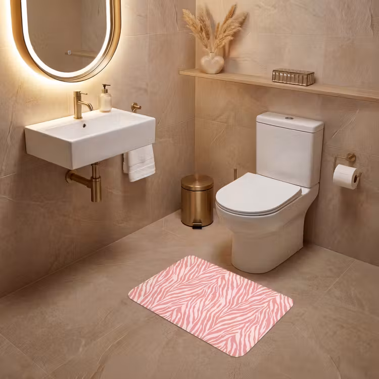 WC Mat - Zebra - Print - Roze — 4