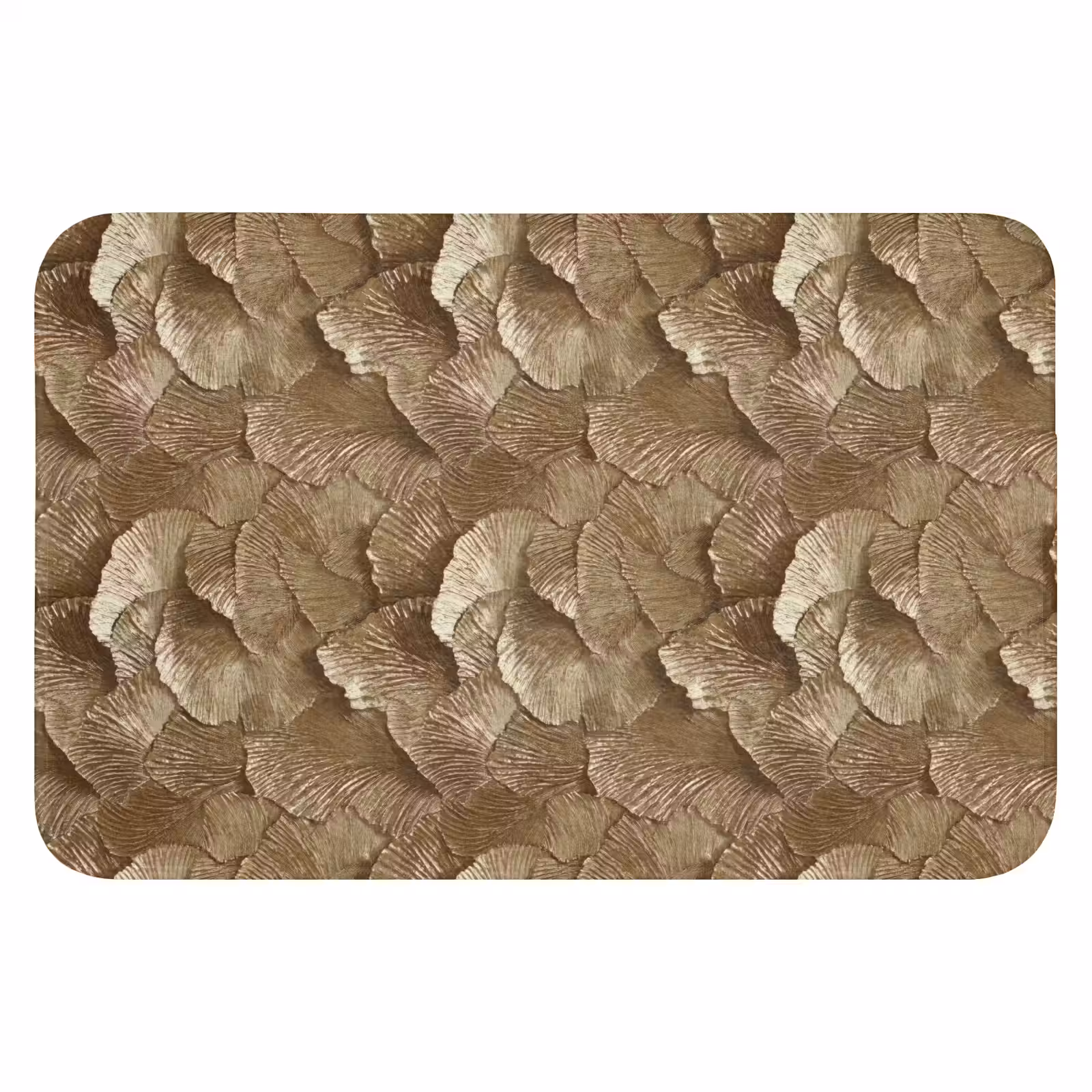 WC Mat - Organisch - Patroon - Bladeren - Goud — 1