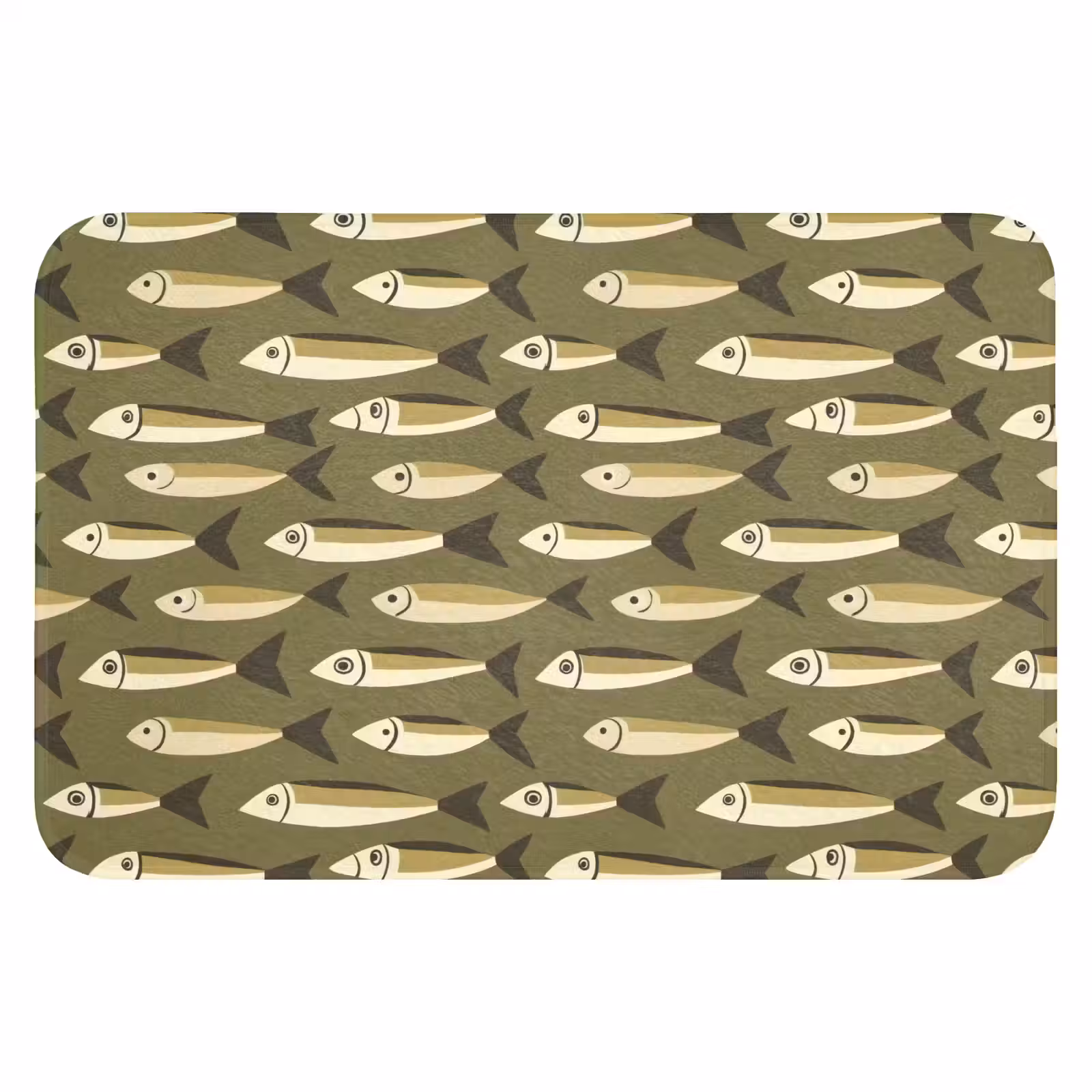 WC Mat - Vis - Patroon - Groen — 1