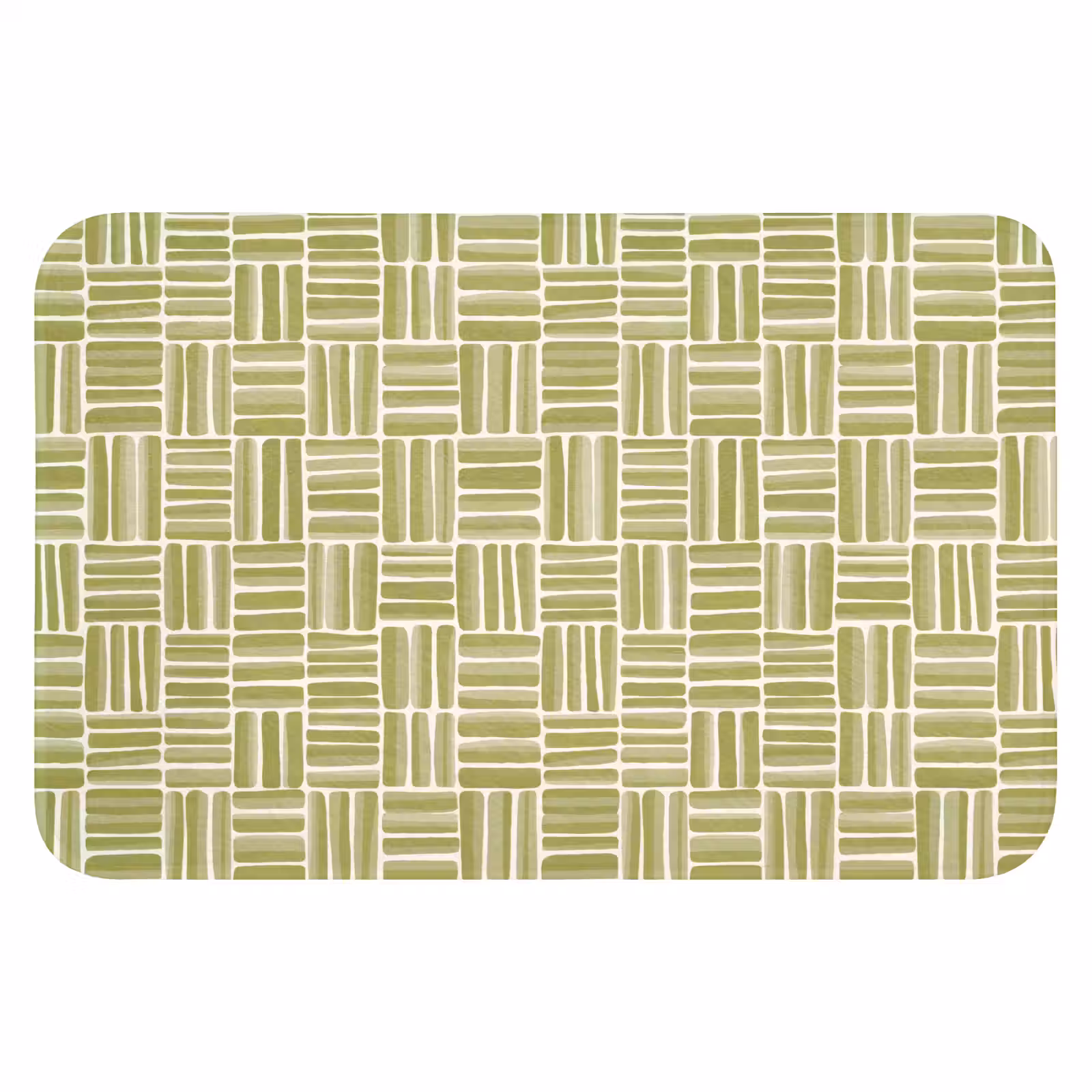 WC Mat - Vlecht - Patroon - Groen — 1