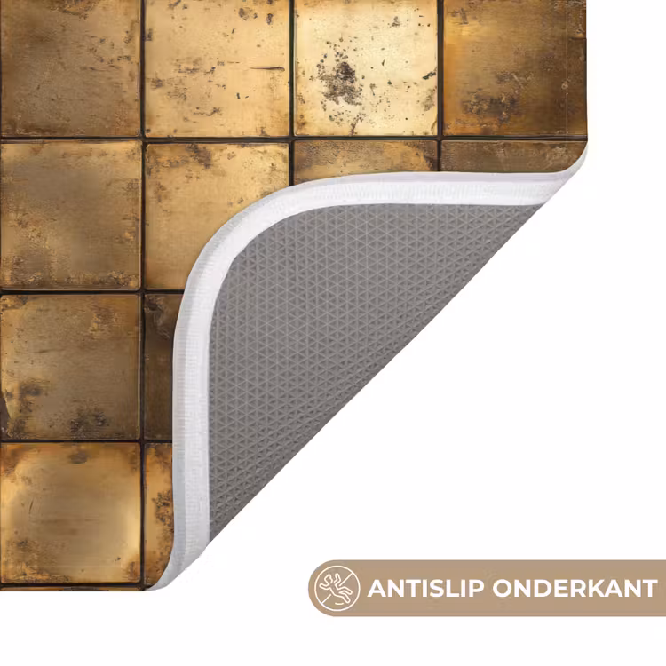 WC Mat - Geometrisch - Tegels - Goud — 3