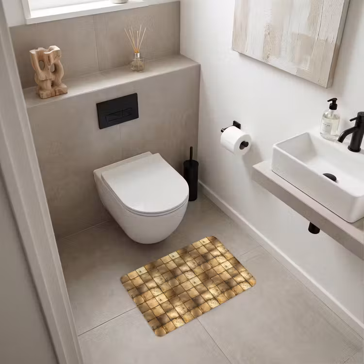 WC Mat - Geometrisch - Tegels - Goud — 6