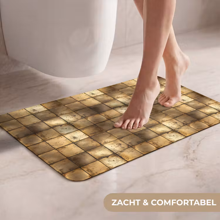 WC Mat - Geometrisch - Tegels - Goud — 7