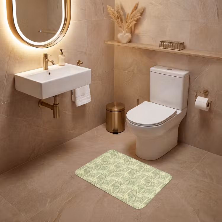 WC Mat - Palmwoud - Tropisch - Groen — 4
