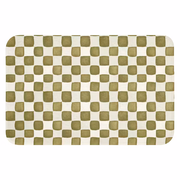 WC Mat - Schaak - Patroon - Groen — 1