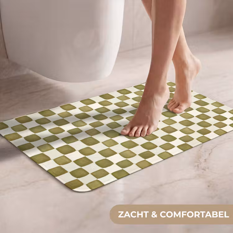 WC Mat - Schaak - Patroon - Groen — 7