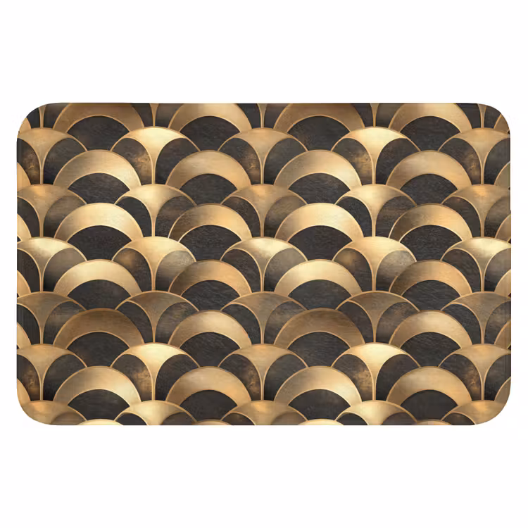 WC Mat - Schubben - Structuur - Goud — 1