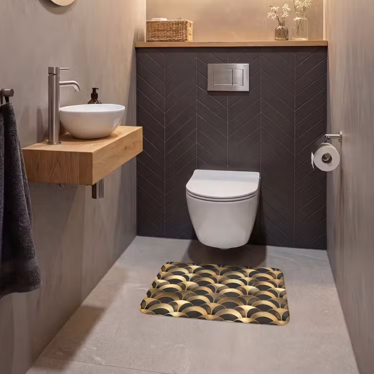WC Mat - Schubben - Structuur - Goud — 2