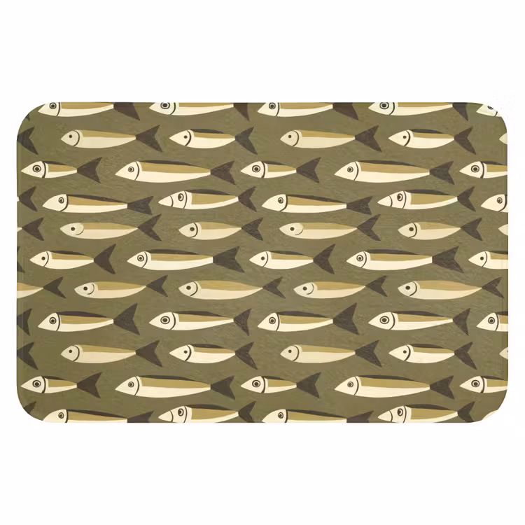 WC Mat - Vis - Patroon - Groen — 1