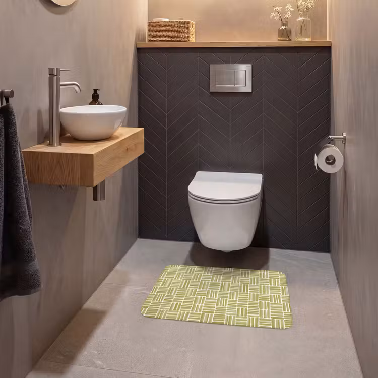 WC Mat - Vlecht - Patroon - Groen — 2