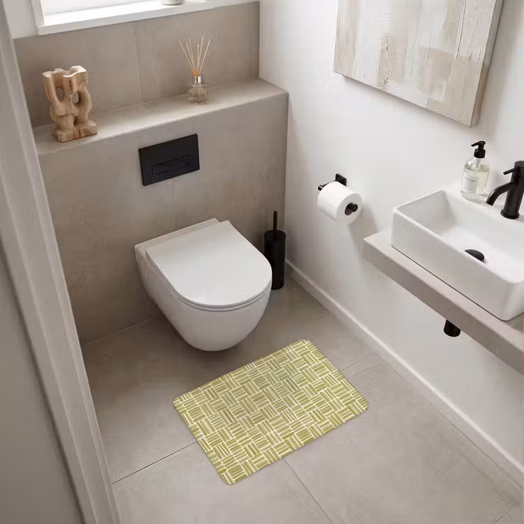 WC Mat - Vlecht - Patroon - Groen — 6