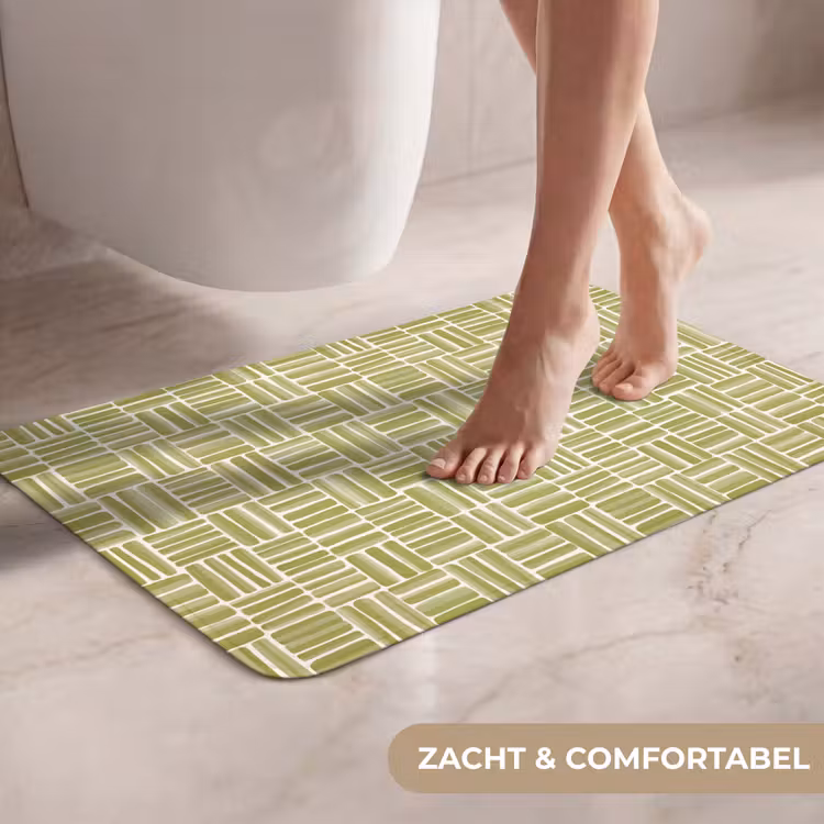 WC Mat - Vlecht - Patroon - Groen — 7