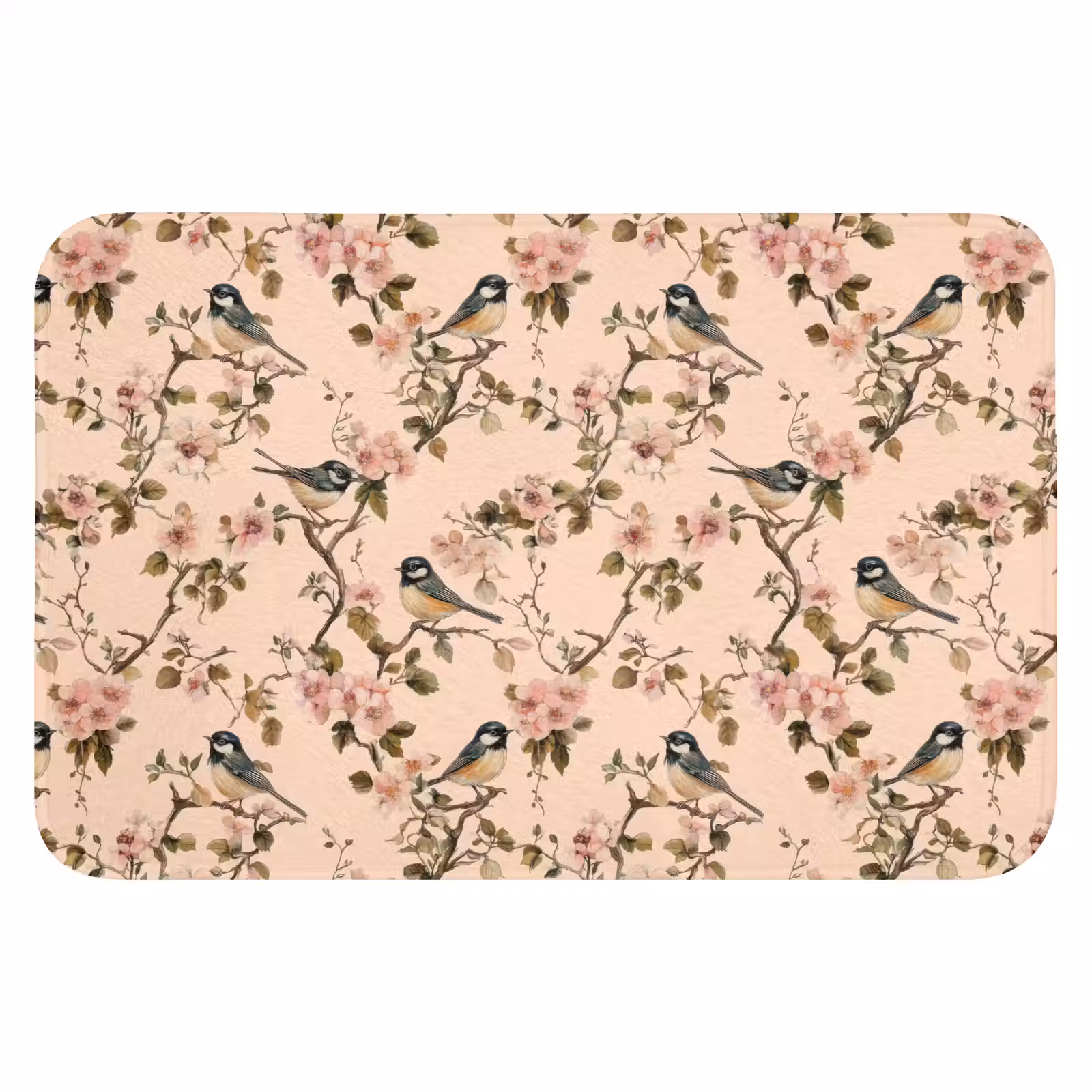 WC Mat - Bloesem - Koolmees - Roze — 1